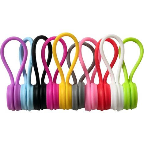 10 clips magnéticos reutilizables para cables USB, ideales para oficina, escuela y hogar. (1/5)