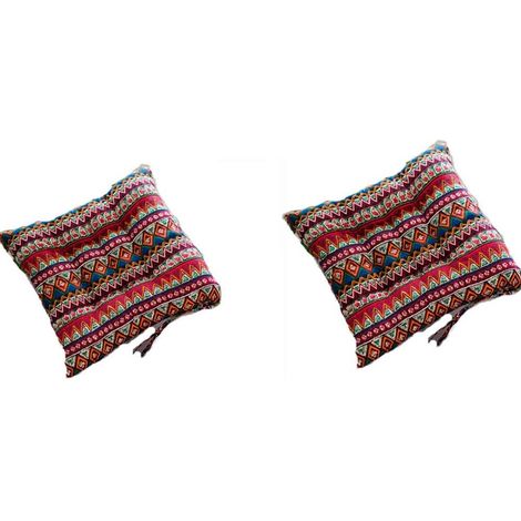 Set mit 2 Stuhlkissen mit Bändern für Esszimmer, Garten, Küche