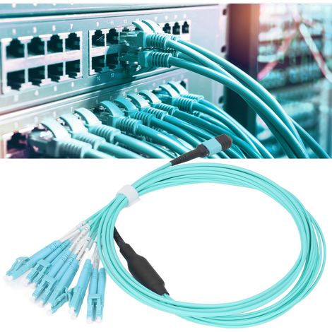 Cordon de brassage à fibre optique MPO-LC à 12 conducteurs, cordon de brassage à fibre optique multimode 10 Gigabit à 12 conducteurs. (1/5)