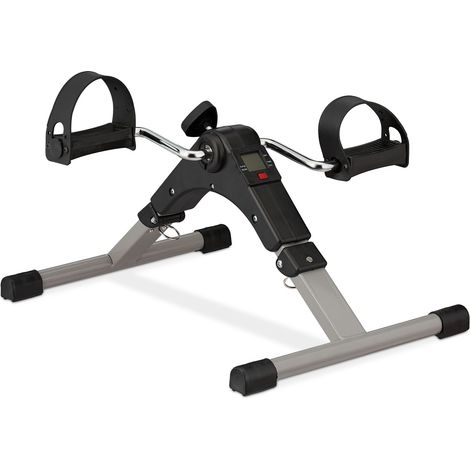 Relaxdays Entrenador de Brazos y Piernas, Plegable, para Oficina, en Casa, Mini Bicicleta Estática, 39x36x49,5 cm, Negro (1/5)