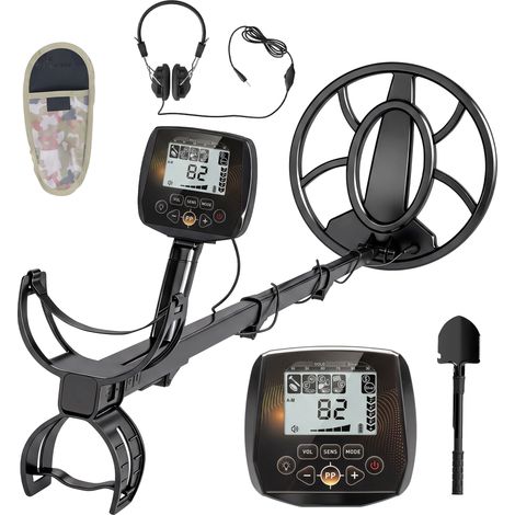 Metal Detector, IP68 Waterproof Coil, 119 x 18 x 37 cm, Black (1/5)