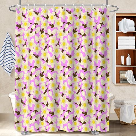 Kit rideau de douche en polyester 180x180 poids lesté protection douche pour un relooking rapide de sa salle de bain (1/5)