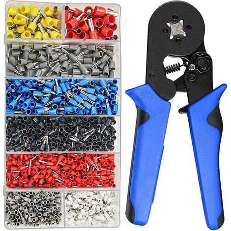 Aderendhülsen-Crimpwerkzeug-Set, Aderendhülsen-Crimpzange, 1200-teiliges Set für Aderendhülsen und Klemmen