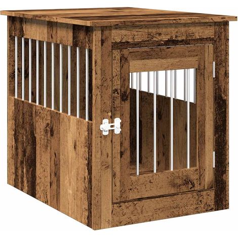 Meuble de cage chiens vieux bois 55x75x65 cm bois d'ingénierie (1/5)