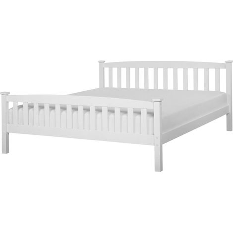 Bed Pine Wood GIVERNY 180 x 200 cm (EU Super King) White