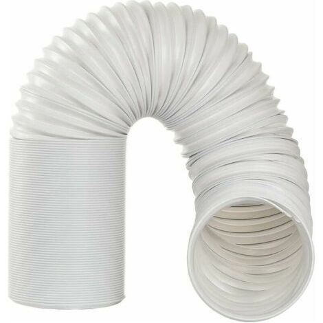 Tuyau d'évacuation flexible pour climatiseur mobile 2m en polypropylène – Ø13cm – Installation sens antihoraire – Compatible climatiseurs 5 pouces (1/5)