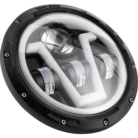 Phares ronds de 7 pouces avec lumière blanche-jaune, étanches IP67, compatibles avec Jeep Wrangler JK 07-18 (1/5)