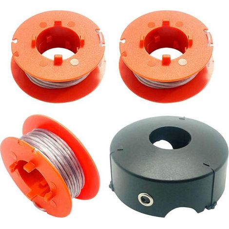 F016800175 Bobina di filo per Bosch Art 23 26 30 Easytrim e Combitrim, bobina di filo flessibile automatica Pro-Tap, 8 m x 1,6 mm con coperchio F016L71088 (3 bobine + 1 coperchio) (1/4)
