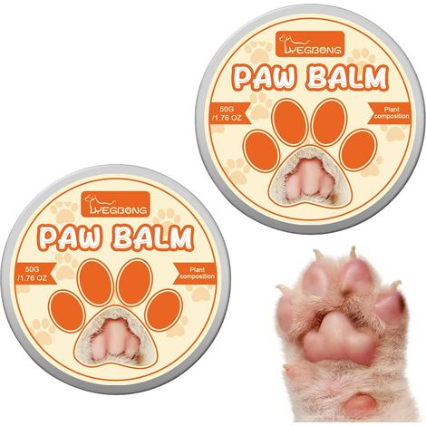 Pack of 2 Paw Balm Dog, Paw Protection Dog with Natural Soothing, Dog Paw Care, Nose Balm Dog in Autumn/Winter for Wound Healing and Paw Protection for Dogs (1/5)