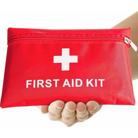 Trousse de Premier Secours 14 Articles Rouge Semi-Rigide Mini Box Sac d'urgence Médical Imperméable Les Activités Extéreures Premiers Secours Domestiques (1/5)