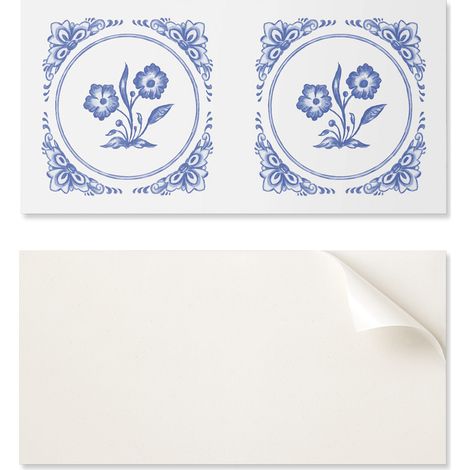 Baldosas de vinilo con estampado floral en forma de c铆rculo para cocina, 10x40x20 cm.
