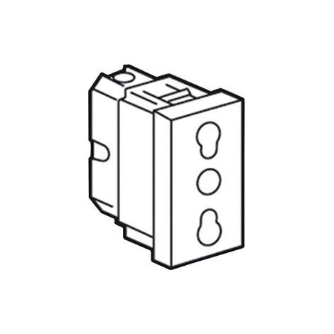 Legrand 077511 Presa di corrente 2P+T da 10 A o 16 A, standard italiano, serie Mosaic, 1 modulo - bianco