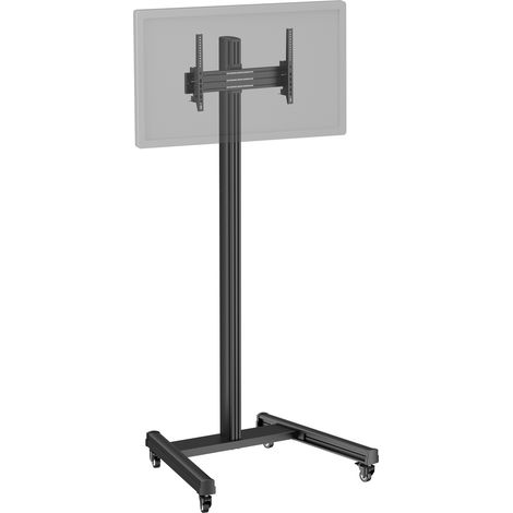 Support TV sur roulettes  32'' - 75'' Hauteur 240cm, Inclinable noir (1/3)
