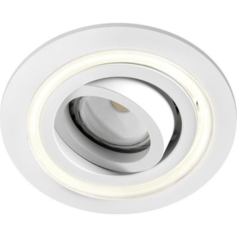 Empotrable redondo LED SMD "Aret" con adaptador para GU5.3/GU10 (2,4W 6000K 150lm) IP23 Ø10,5cm fabricado en aluminio color blan