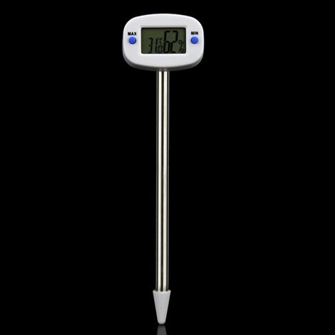 Digitales Bodenthermometer, präzise und wasserdicht nach IP68, zur Messung von Pflanzentemperatur und Luftfeuchtigkeit. (1/4)