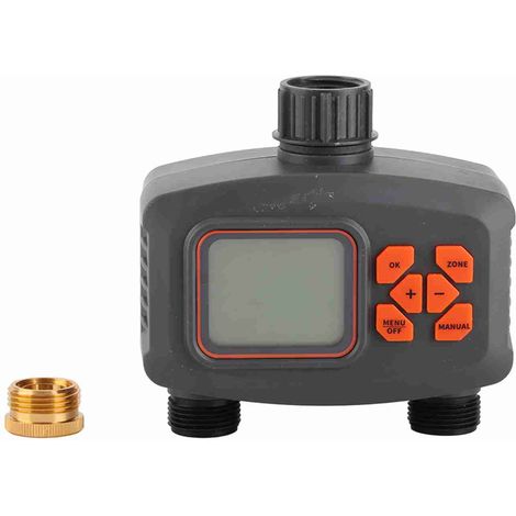 Timer per l'irrigazione con ampio display, controllo a doppia uscita, irrigatore intelligente per giardino esterno. (1/5)