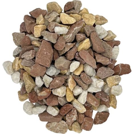 PACK +/- 1T (2 X 500Kg) Gravier Brisa de Pierre Naturelle Rouge, Blanche et Jaune Ø 8/16 mm - Livraison STANDARD (1/5)