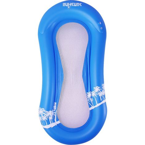 Matelas Gonflable Flottant Bleu pour Piscine Plage et Loisirs Aquatiques Été (1/5)