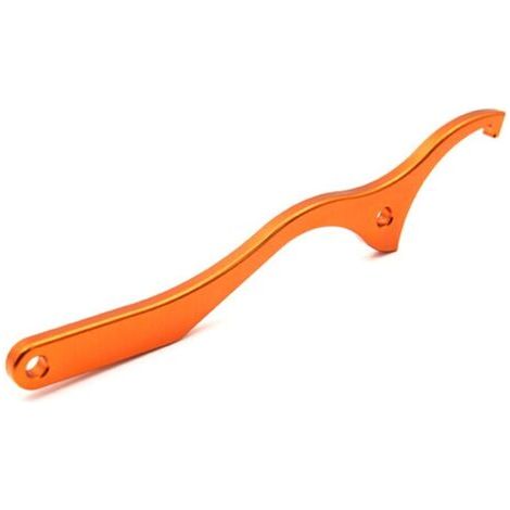 Clé à Ergot, Outil Clé de Crochet d'Amortisseur Universel Clé d'Amortisseur en Alliage d'Aluminium Multifonctionnelle Outil de Réglage pour Quads, Vélo et Motos,orange, une pièce, (1/5)