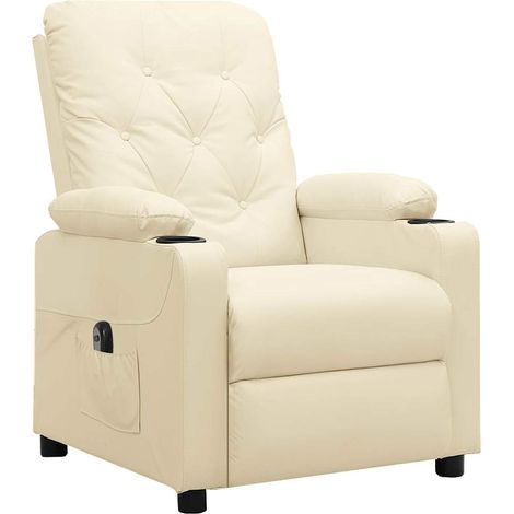 Maison Exclusive - Relaxsessel Elektrisch Creme Kunstleder (1/5)