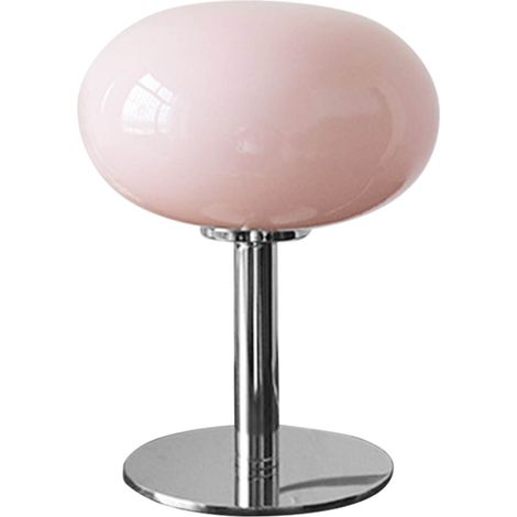 Lampe de Table Bas de lit en Fer Cute Moderne Lampadaire Élégant Maison Bouton Switch Rose avec Base Iron, Verre 27x19cm 1700g
