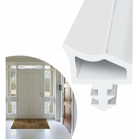 Joint de Porte et de Fenêtre, Joint d'Étanchéité en Caoutchouc Anti-Étirement, pour Maison, Porte de Garage, Blanc, 5m (1/5)