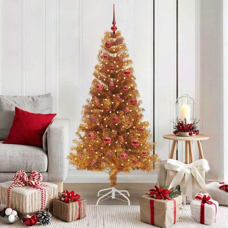 vidaXL Árbol de Navidad Dorado 150 cm PET (1/5)