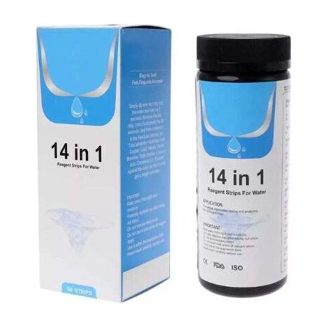 14-in-1 Multifunktions-Testpapier für Schwimmbäder, 50er-Pack, Restchlor, pH-Wert, Alkalität, Trinkwasser, Thermalbecken FLITI