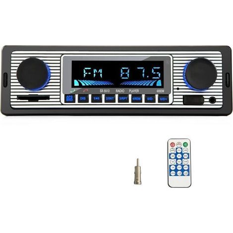 BUNTHAUS Bluetooth 5.0 Autoradio, 1-DIN-Autoradio mit Freisprechfunktion für 9-12V FM-Radio, unterstützt 2 USB/AUX/SD/TF/MP3-Eingänge, kompatibel mit iOS/Android