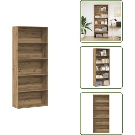 Bücherregal Artisan-Eiche 80x30x189 cm Holzwerkstoff - Bücherregal - Bücherregale - Bücherschrank - Lagerregal (1/5)