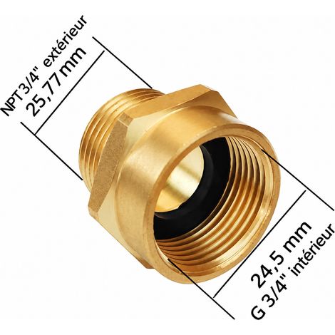 Raccord plomberie laiton G3 4 NPT adaptateur pour douche robinetterie 10 × 6 × 4 cm 55 g – Livraison gratuite (1/4)