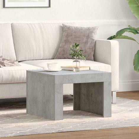 vidaXL Table basse gris béton 50x50x35 cm bois d'ingénierie (1/5)