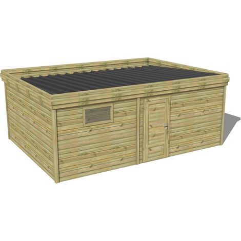 ABRI DE JARDIN bois traité 27mm, 6,5x4,3m, 28m2