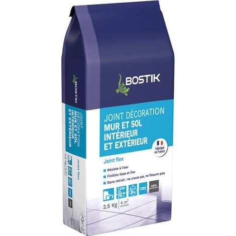 Joint Mur et Sol Intérieur/Extérieur - Bostik  Couleur: GRIS ANTHRACITE - Conditionnement: 2.5KG