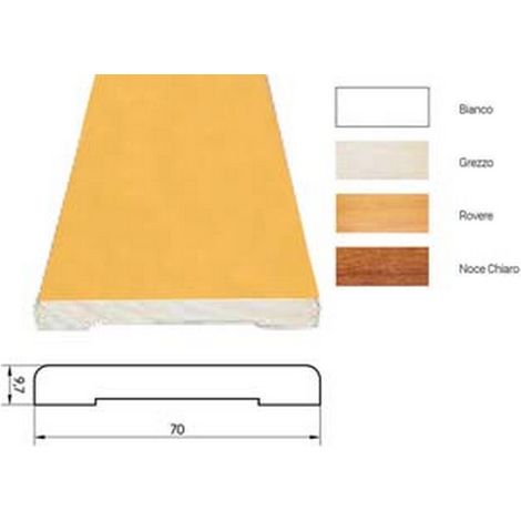 10PZ COPRIFILO LISCIO IN ABETE GIUNTATO - mm.10x70x2250, rovere