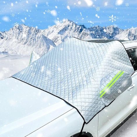 Couverture Pare-Brise Voiture, Protege Pare Brise Hiver, Universelle Couverture de Protection Antigel Pliable (1/4)