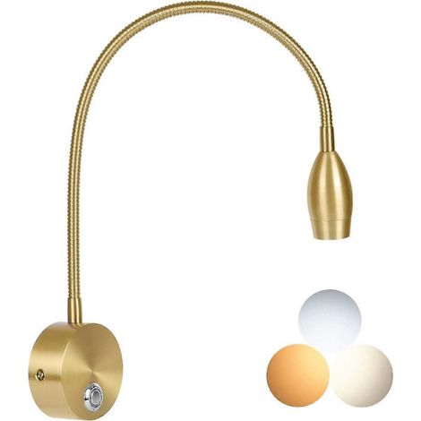 Ecleanfy - Lampe de chevet LED 3W à luminosité réglable, lampe murale minimaliste, température de couleur ajustable, 3MGF (1/5)
