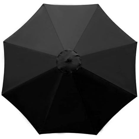 Auvent de rechange pour parasol de terrasse de 3 m avec 8 baleines-Noir (1/5)