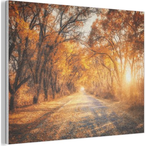 Acoustic Felt Wall Art Forest - Autumn - Trees - Forest path - Nature 80x60 cm (1/5)