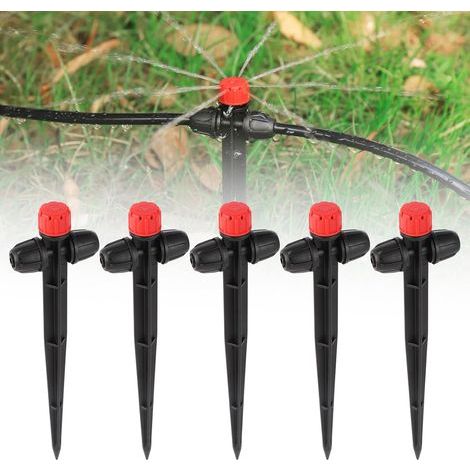 éMetteur D'Irrigation Goutte-à-Goutte - 8 Trous RéGlable à 360 DegréS - Avec Piquet Pour Tuyaux D'Irrigation Goutte à Goutte De 1/4" - IdéAl Pour SystèMe D'Irrigation De Tuyau D'Arrosage (4-7 Mm) (1/5)