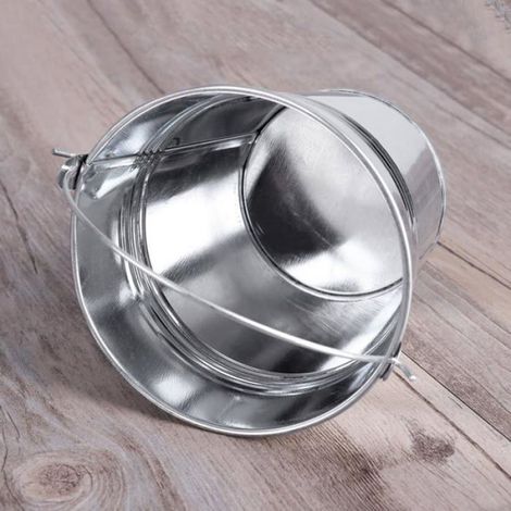 Seau À Glace Métallique Portable Petit 4.13X4.13X2.83 Pouces Avec Poignée Godet De Rangement Pour Collations Frites Glaçons Bar Ma (1/5)