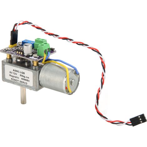 Servomoteur robotique à encodeur 360° haute puissance et stable (60 kg) avec engrenage à vis sans fin pour la commande de vannes de bras robotisé (1/5)