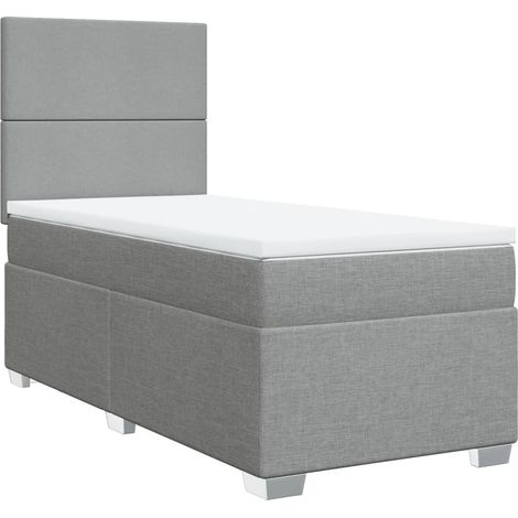Maison Exclusive - Giroletto a Molle con Materasso Grigio Chiaro 90x190 cm Tessuto