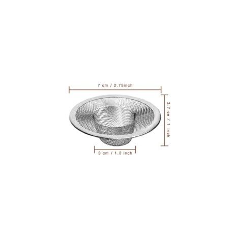Filtro a cestello in acciaio inox resistente, 4 pezzi, filtro per lavello in metallo con maglia superiore da 2,75"/1" - Crezuo