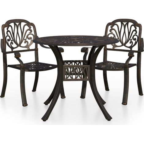 Maison Exclusive - 3-tlg. Bistro-Set Aluminiumguss Bronzen