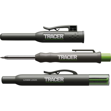 Tracer AMK1 Matita per Fori Profondi Matita da Carpentiere con Mina di Ricambio 2B e Temperamatite (1/5)