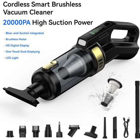 Aspirateur portatif puissant, souffleur et aspirateur combinés, adaptés à une utilisation en voiture et à la maison.