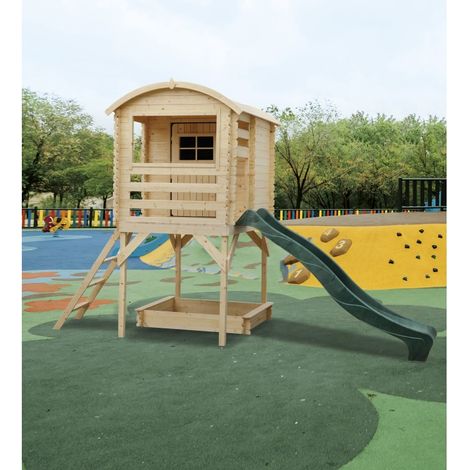 Casetta gioco bambini in legno con scivolo e sabbiera Joy 163x118 cm – Esterni da Vivere (1/5)
