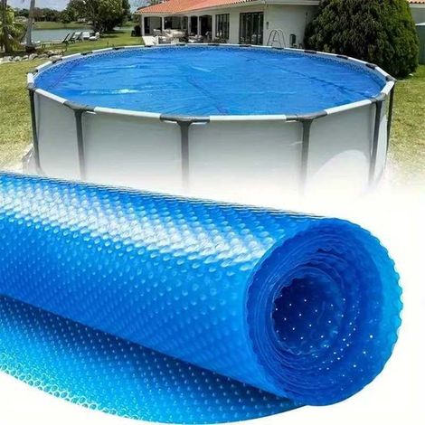 Couverture solaire ronde de 1,8 mètre pour installation enterrée - piscines hors sol, épaisseur 16 mil - bleue (1/5)