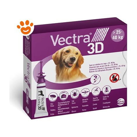 Ceva Vectra 3D Dog Viola 25- 40 kg - Ceva Vectra 3D Dog Viola 25- 40 kg - Confezione Da 3 Pipette
